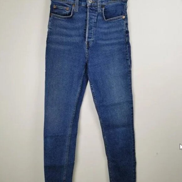 Re/Done |Button fly Ultra High Rise Skinny Ankle Crop size 26 - Picture 3 of 8